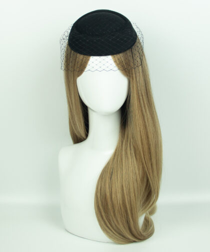 Black pillbox Fascinator
