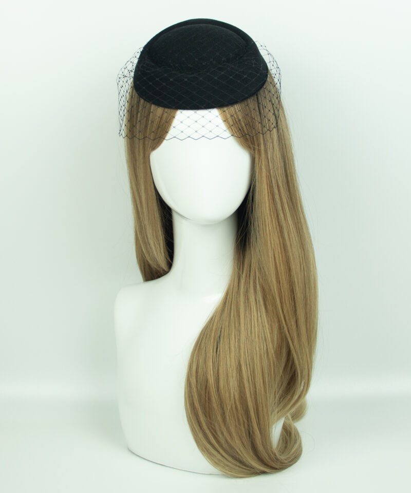 Black pillbox Fascinator