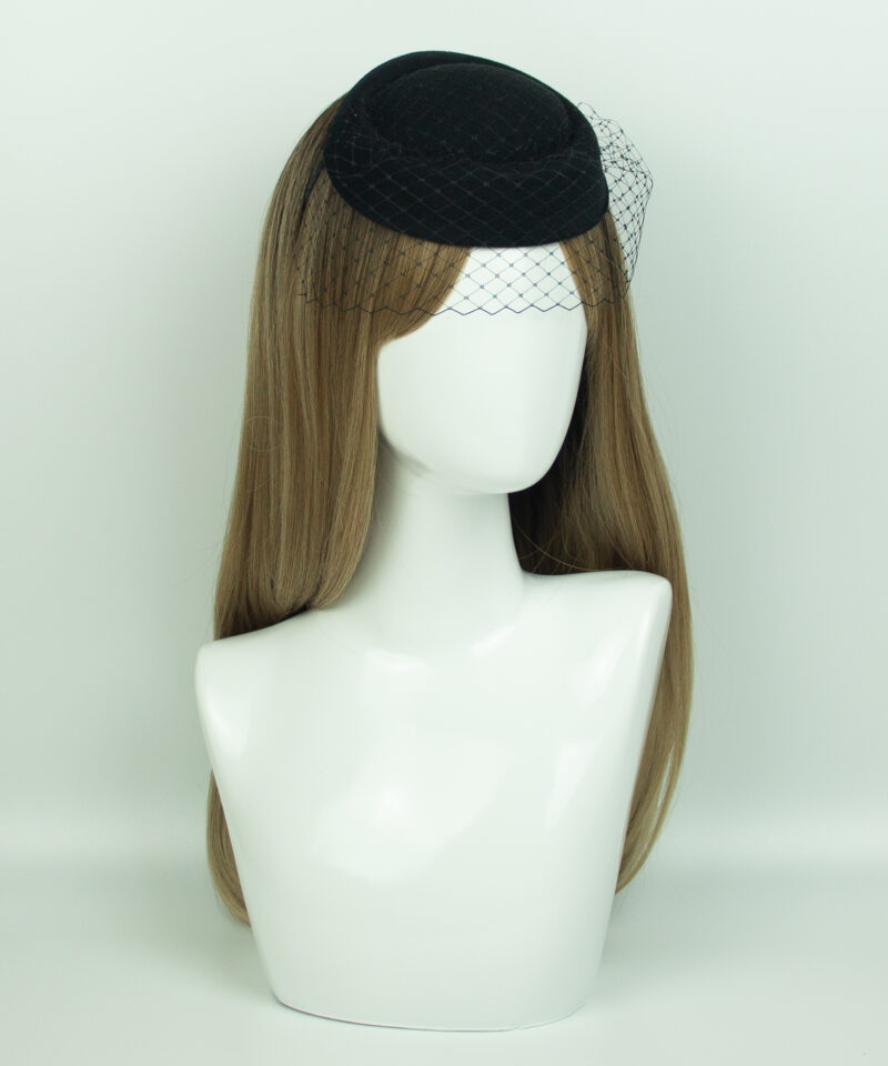 Black pillbox Fascinator - Image 2