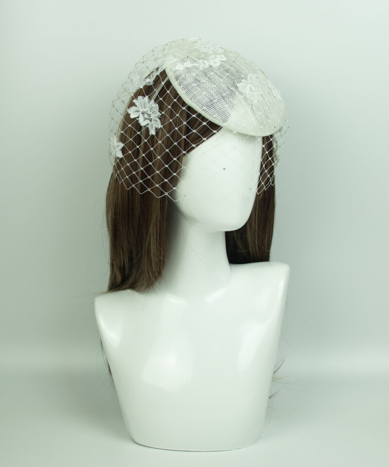 Ivory Bridal Hat Veil - Image 2