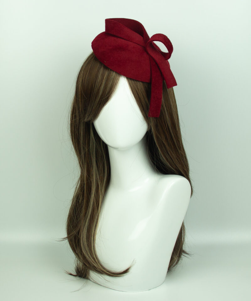 Burgundy Fascinator Hat - Image 2