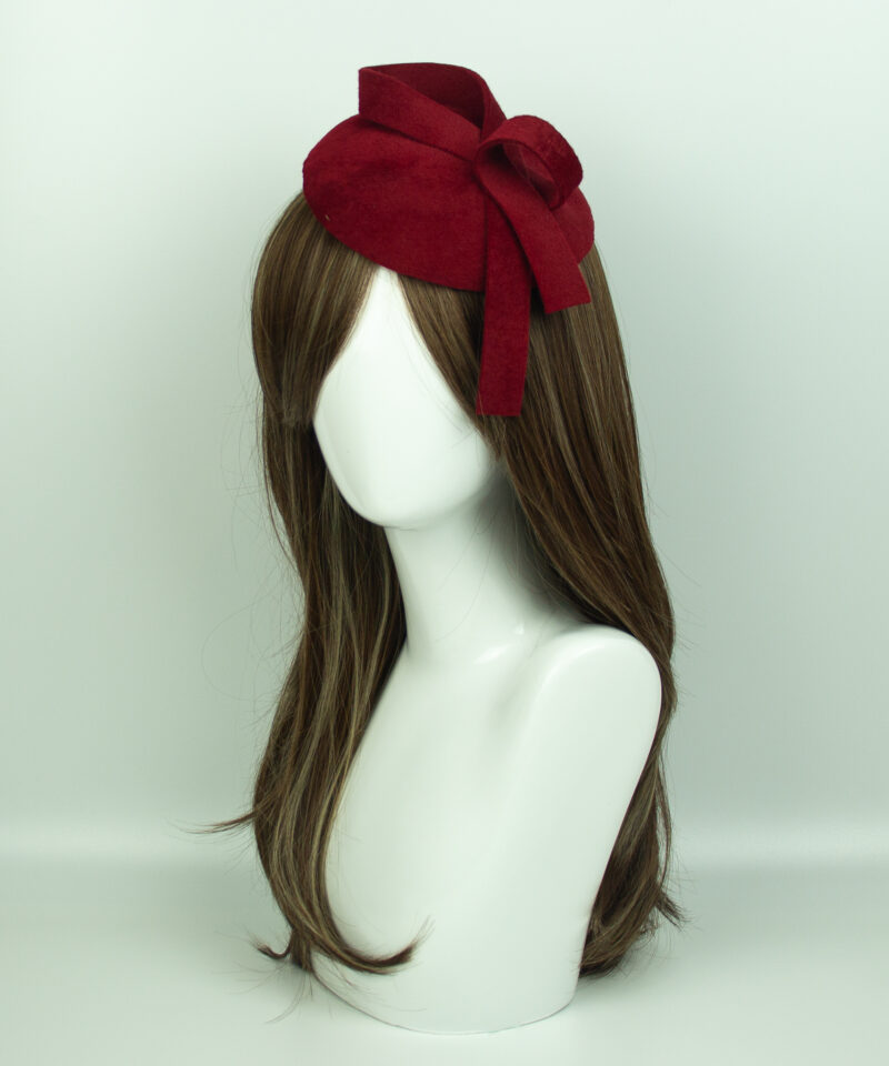 Burgundy Fascinator Hat - Image 3