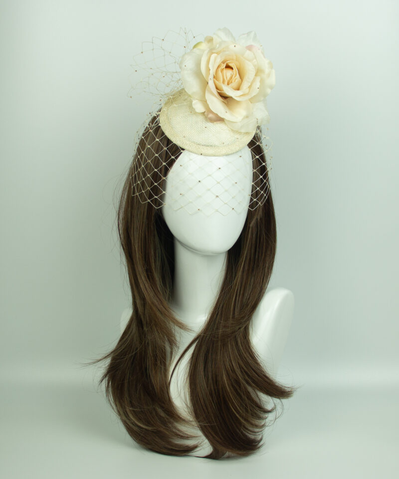 Champagne Rose Fascinator - Image 3